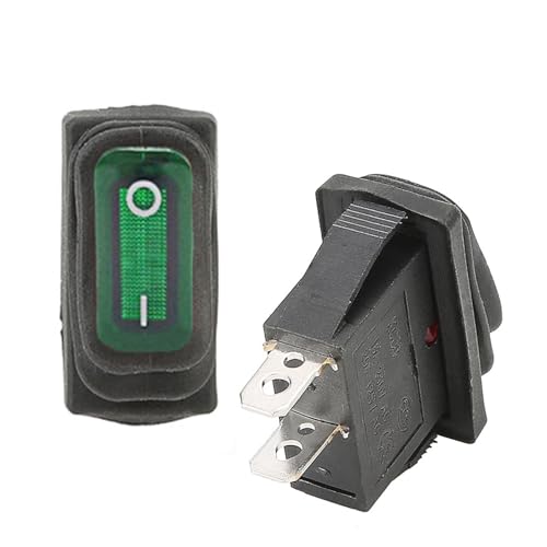 1Pcs KCD3 Rocker Light Switch 2 Position 2 Pin Green no light 220V von JRXFXEKW