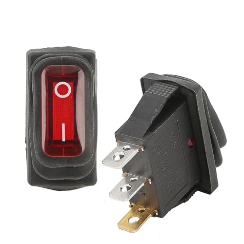 1Pcs KCD3 Rocker Light Switch 2 Position 3 Pin Red With light 220V von JRXFXEKW
