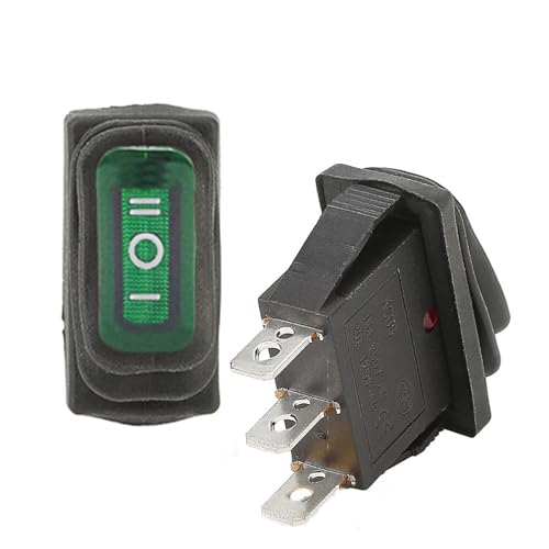 1Pcs KCD3 Rocker Light Switch 3 Pin 12V ON-OFF-ON Green no light 1Pcs KCD3 Rocker Light Switch 3 Pin 12V ON-OFF-ON Green no light von JRXFXEKW