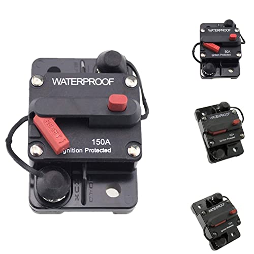 JRXFXEKW 30A 40A 50A 60A 70A 80A 100A 120A 150A 200A 250A 300A AMP Leistungsschalter Sicherung Reset 12-48V DC Auto Boot Auto Wasserdicht (Color : 150a) von JRXFXEKW