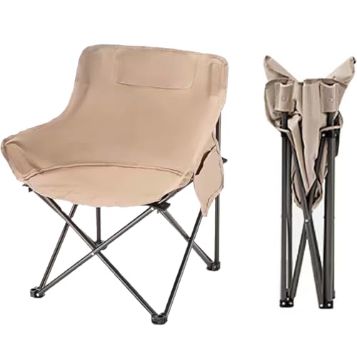JRZXTWL Tragbarer Klappstuhl Campingstuhl Leichter Outdoor Strandstuhl mit Stahlrahmen Khaki von JRZXTWL