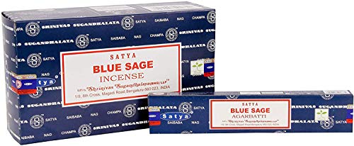 Satya Räucherstäbchen mit JRose Räucherstäbchen, blauer Salbei, 15 g Box, 3 Stück von JRose Collections