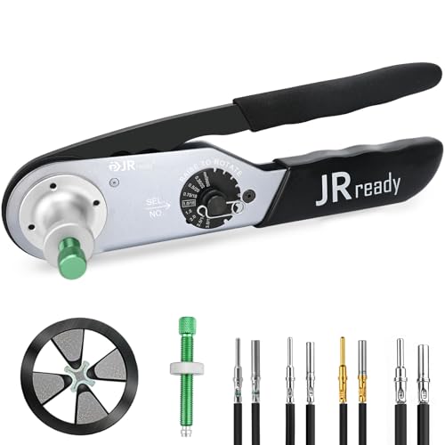 JRready JRD-HDT-48 Deutsch Crimpzange Für 12 16 20 Gauge Solid Contact, DTP DT DTM Steckverbinder Locator Einteilige Crimpzange Äquivalent zu HDT-48-00 Deutsch Crimpwerkzeuge (12-22AWG) von JRready