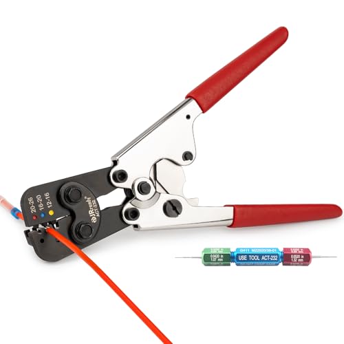 JRready ST2183 ACT-232 Handcrimpzange (M22520/37-1 Äquivalent) und G411 Lehre zum Crimpen von M81824/1,6,7,8,9,10,11,13,14 Kabelverbinder Wasserdicht und Crimpen der Größe 12#,16#,20# von JRready