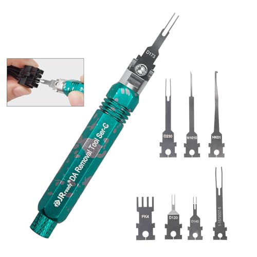 JRready ST5255-08 Entriegelungswerkzeug Kfz Stecker Kit Enthält 8 Stück Ersatzspitzen Terminal Auspinwerkzeug für AMP/Delphi/Molex/Deutsch/Bosch/Kostal Connector usw., Automotive/Computer Reparatur von JRready