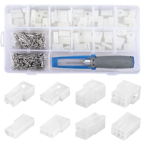 JRready ST6549 Pins Steckverbinder-Kit 2 3 4 6 Schaltungen Steckergehäuse Stiftentfernungswerkzeug Elektrische Crimps Terminal 18-24AWG Standard Molex .157.5 cm 1.57mm Dia. Kontakt von JRready