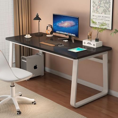 JS Ellie Moderner, einfacher Schreibtisch, Dicker Stahlrahmen für stabile Tragfähigkeit, Tischplatte mit Holzmaserung, Platz für Computer für das Arbeitszimmer im Büro JS Ellie Moderner, einfacher Schreibtisch, Dicker Stahlrahmen für stabile Tragfähigkeit, Tischplatte mit Holzmaserung, Platz für Computer für das Arbeitszimmer im Büro von JS Ellie