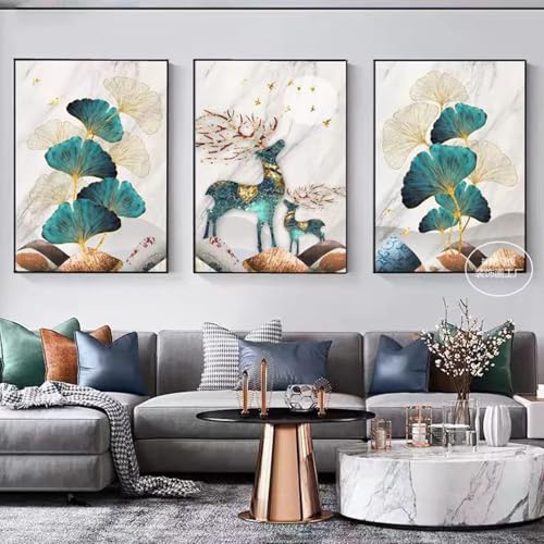JS Ellie Modernes Wanddeko-Set mit gerahmtem Triptychon, stilvolle Retro-Dekormalerei, stanzfrei und einfach anzubringen, geeignet für Wohnzimmer, Schlafzimmer, Arbeitszimmer, Größen JS Ellie Modernes Wanddeko-Set mit gerahmtem Triptychon, stilvolle Retro-Dekormalerei, stanzfrei und einfach anzubringen, geeignet für Wohnzimmer, Schlafzimmer, Arbeitszimmer, Größen von JS Ellie