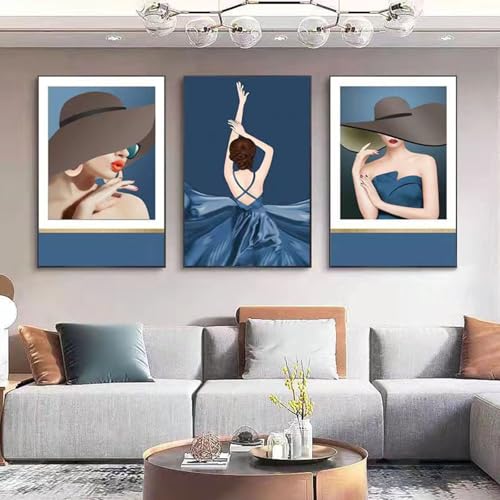 JS Ellie Modernes Wanddeko-Set mit gerahmtem Triptychon, stilvolle Retro-Dekormalerei, stanzfrei und einfach anzubringen, geeignet für Wohnzimmer, Schlafzimmer, Arbeitszimmer, Größen JS Ellie Modernes Wanddeko-Set mit gerahmtem Triptychon, stilvolle Retro-Dekormalerei, stanzfrei und einfach anzubringen, geeignet für Wohnzimmer, Schlafzimmer, Arbeitszimmer, Größen von JS Ellie