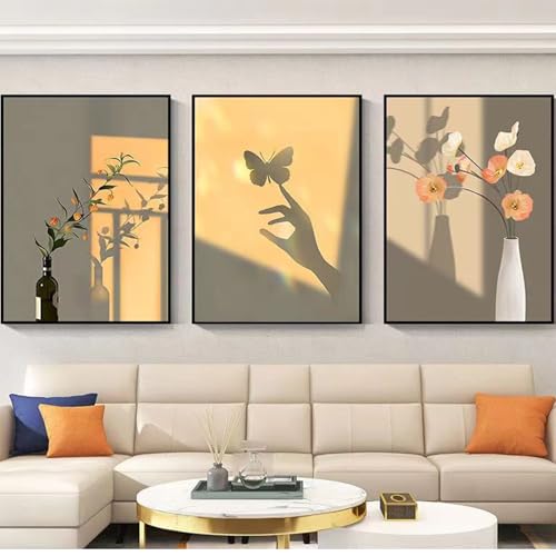 JS Ellie Modernes Wanddeko-Set mit gerahmtem Triptychon, stilvolle Retro-Dekormalerei, stanzfrei und einfach anzubringen, geeignet für Wohnzimmer, Schlafzimmer, Arbeitszimmer, Größen JS Ellie Modernes Wanddeko-Set mit gerahmtem Triptychon, stilvolle Retro-Dekormalerei, stanzfrei und einfach anzubringen, geeignet für Wohnzimmer, Schlafzimmer, Arbeitszimmer, Größen von JS Ellie