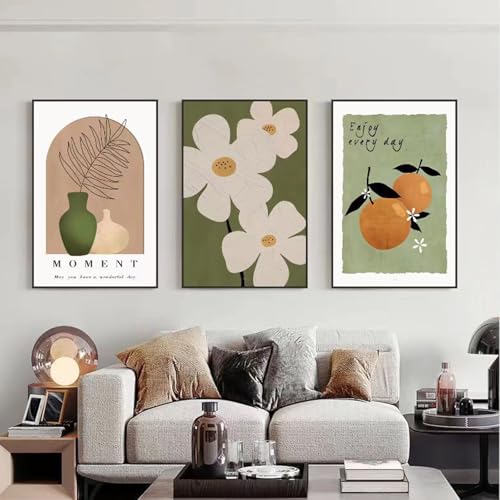 JS Ellie Modernes Wanddeko-Set mit gerahmtem Triptychon, stilvolle Retro-Dekormalerei, stanzfrei und einfach anzubringen, geeignet für Wohnzimmer, Schlafzimmer, Arbeitszimmer, Größen JS Ellie Modernes Wanddeko-Set mit gerahmtem Triptychon, stilvolle Retro-Dekormalerei, stanzfrei und einfach anzubringen, geeignet für Wohnzimmer, Schlafzimmer, Arbeitszimmer, Größen von JS Ellie