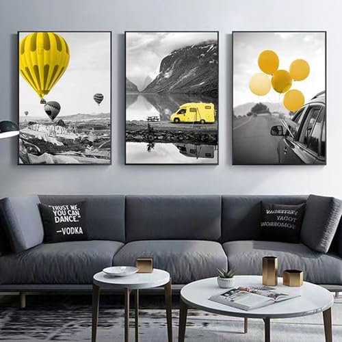 JS Ellie Modernes Wanddeko-Set mit gerahmtem Triptychon, stilvolle Retro-Dekormalerei, stanzfrei und einfach anzubringen, geeignet für Wohnzimmer, Schlafzimmer, Arbeitszimmer, Größen JS Ellie Modernes Wanddeko-Set mit gerahmtem Triptychon, stilvolle Retro-Dekormalerei, stanzfrei und einfach anzubringen, geeignet für Wohnzimmer, Schlafzimmer, Arbeitszimmer, Größen von JS Ellie
