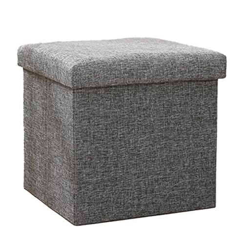 Ottoman Fußhocker, quadratische Aufbewahrungsbox mit großem Fassungsvermögen, faltbarer Schuhhocker für den Eingangsbereich, verdicktes Baumwoll- und Leinenmaterial, belastbar bis 200 kg A 38cm Ottoman Fußhocker, quadratische Aufbewahrungsbox mit großem Fassungsvermögen, faltbarer Schuhhocker für den Eingangsbereich, verdicktes Baumwoll- und Leinenmaterial, belastbar bis 200 kg A 38cm von JS Ellie