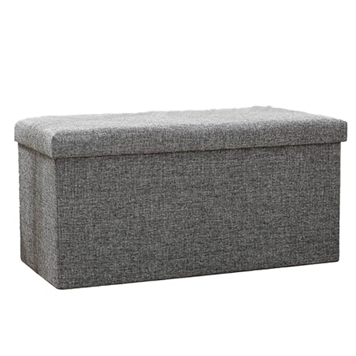 Ottoman Fußhocker, quadratische Aufbewahrungsbox mit großem Fassungsvermögen, faltbarer Schuhhocker für den Eingangsbereich, verdicktes Baumwoll- und Leinenmaterial, belastbar bis 200 kg A 76cm Ottoman Fußhocker, quadratische Aufbewahrungsbox mit großem Fassungsvermögen, faltbarer Schuhhocker für den Eingangsbereich, verdicktes Baumwoll- und Leinenmaterial, belastbar bis 200 kg A 76cm von JS Ellie