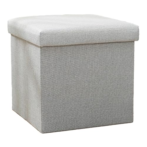 Ottoman Fußhocker, quadratische Aufbewahrungsbox mit großem Fassungsvermögen, faltbarer Schuhhocker für den Eingangsbereich, verdicktes Baumwoll- und Leinenmaterial, belastbar bis 200 kg B 30cm Ottoman Fußhocker, quadratische Aufbewahrungsbox mit großem Fassungsvermögen, faltbarer Schuhhocker für den Eingangsbereich, verdicktes Baumwoll- und Leinenmaterial, belastbar bis 200 kg B 30cm von JS Ellie