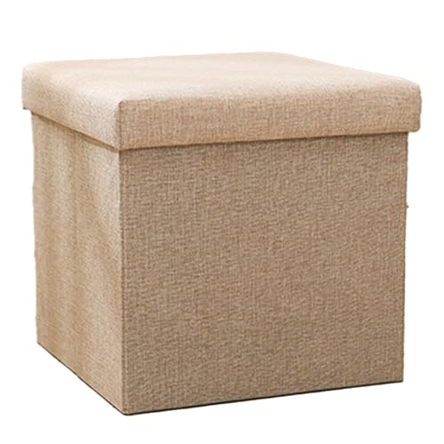 Ottoman Fußhocker, quadratische Aufbewahrungsbox mit großem Fassungsvermögen, faltbarer Schuhhocker für den Eingangsbereich, verdicktes Baumwoll- und Leinenmaterial, belastbar bis 200 kg C 30cm Ottoman Fußhocker, quadratische Aufbewahrungsbox mit großem Fassungsvermögen, faltbarer Schuhhocker für den Eingangsbereich, verdicktes Baumwoll- und Leinenmaterial, belastbar bis 200 kg C 30cm von JS Ellie