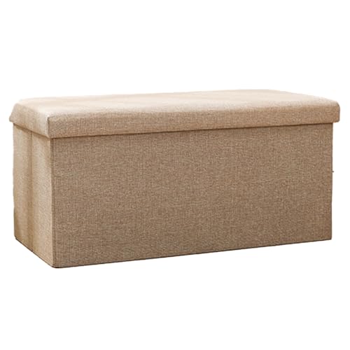 Ottoman Fußhocker, quadratische Aufbewahrungsbox mit großem Fassungsvermögen, faltbarer Schuhhocker für den Eingangsbereich, verdicktes Baumwoll- und Leinenmaterial, belastbar bis 200 kg C 76cm Ottoman Fußhocker, quadratische Aufbewahrungsbox mit großem Fassungsvermögen, faltbarer Schuhhocker für den Eingangsbereich, verdicktes Baumwoll- und Leinenmaterial, belastbar bis 200 kg C 76cm von JS Ellie