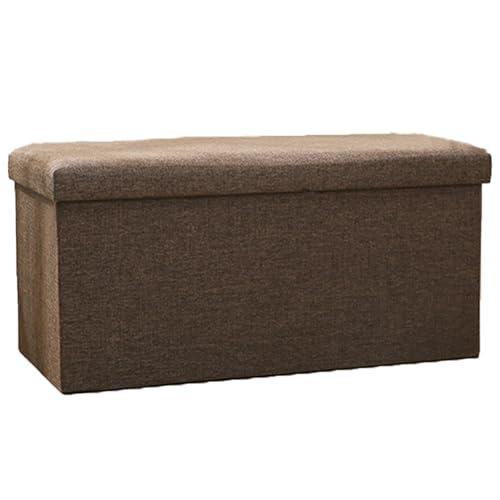 Ottoman Fußhocker, quadratische Aufbewahrungsbox mit großem Fassungsvermögen, faltbarer Schuhhocker für den Eingangsbereich, verdicktes Baumwoll- und Leinenmaterial, belastbar bis 200 kg D 76cm Ottoman Fußhocker, quadratische Aufbewahrungsbox mit großem Fassungsvermögen, faltbarer Schuhhocker für den Eingangsbereich, verdicktes Baumwoll- und Leinenmaterial, belastbar bis 200 kg D 76cm von JS Ellie