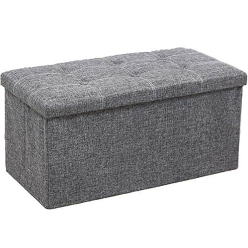 Ottoman Fußhocker, quadratische Aufbewahrungsbox mit großem Fassungsvermögen, faltbarer Schuhhocker für den Eingangsbereich, verdicktes Baumwoll- und Leinenmaterial, belastbar bis 200 kg G 76cm Ottoman Fußhocker, quadratische Aufbewahrungsbox mit großem Fassungsvermögen, faltbarer Schuhhocker für den Eingangsbereich, verdicktes Baumwoll- und Leinenmaterial, belastbar bis 200 kg G 76cm von JS Ellie