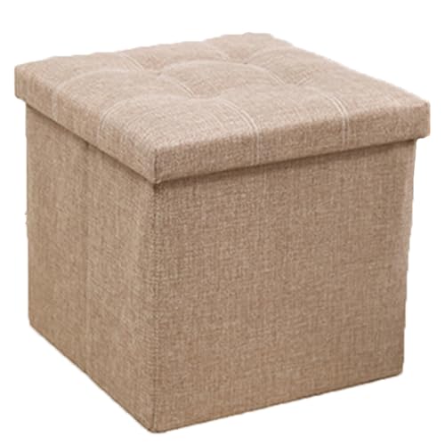 Ottoman Fußhocker, quadratische Aufbewahrungsbox mit großem Fassungsvermögen, faltbarer Schuhhocker für den Eingangsbereich, verdicktes Baumwoll- und Leinenmaterial, belastbar bis 200 kg H 30cm Ottoman Fußhocker, quadratische Aufbewahrungsbox mit großem Fassungsvermögen, faltbarer Schuhhocker für den Eingangsbereich, verdicktes Baumwoll- und Leinenmaterial, belastbar bis 200 kg H 30cm von JS Ellie