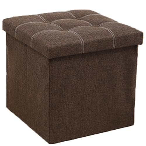 Ottoman Fußhocker, quadratische Aufbewahrungsbox mit großem Fassungsvermögen, faltbarer Schuhhocker für den Eingangsbereich, verdicktes Baumwoll- und Leinenmaterial, belastbar bis 200 kg I 30cm Ottoman Fußhocker, quadratische Aufbewahrungsbox mit großem Fassungsvermögen, faltbarer Schuhhocker für den Eingangsbereich, verdicktes Baumwoll- und Leinenmaterial, belastbar bis 200 kg I 30cm von JS Ellie