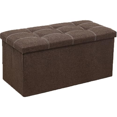 Ottoman Fußhocker, quadratische Aufbewahrungsbox mit großem Fassungsvermögen, faltbarer Schuhhocker für den Eingangsbereich, verdicktes Baumwoll- und Leinenmaterial, belastbar bis 200 kg I 76cm Ottoman Fußhocker, quadratische Aufbewahrungsbox mit großem Fassungsvermögen, faltbarer Schuhhocker für den Eingangsbereich, verdicktes Baumwoll- und Leinenmaterial, belastbar bis 200 kg I 76cm von JS Ellie
