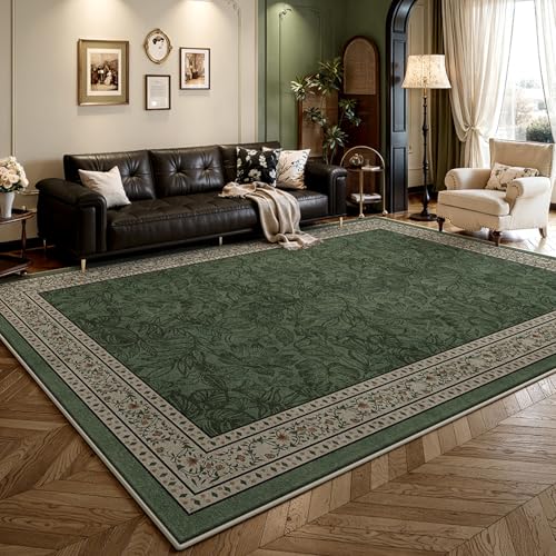 Retro-Wohnzimmerteppich, perfekt passend zu Holzböden, schmutzabweisend und abriebfest, mit rutschfester Rückseite, pflegeleicht, geeignet für Nachttische, Sofas und Balkone D 160 * 240cm von JS Ellie