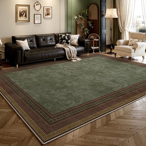 Retro-Wohnzimmerteppich, perfekt passend zu Holzböden, schmutzabweisend und abriebfest, mit rutschfester Rückseite, pflegeleicht, geeignet für Nachttische, Sofas und Balkone F 200 * 300cm von JS Ellie