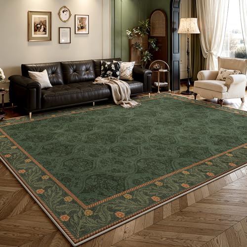 Retro-Wohnzimmerteppich, perfekt passend zu Holzböden, schmutzabweisend und abriebfest, mit rutschfester Rückseite, pflegeleicht, geeignet für Nachttische, Sofas und Balkone H 180 * 250cm von JS Ellie