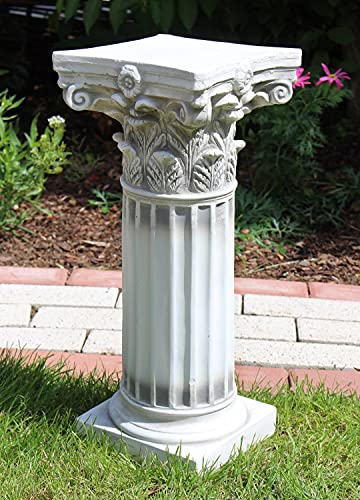 Beton Figur Skulptur korinthische Säule H 45 cm Sockel Dekofigur und Gartenskulptur von JS Garten Deko
