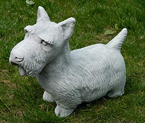 Deko Figur Hund Scottish Terrier H 26 cm aus Beton Tierfigur Dekofigur und Gartenfigur von JS Garten Deko