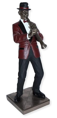 Deko Figur Jazz Musiker Klarinettisten H 30 cm Jazz Band Dekofigur mit Klarinette Parastone von JS Garten Deko