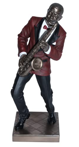 Deko Figur Jazz Musiker Saxophonist H 28,5 cm Jazz Band Dekofigur mit Tenorsaxophon Parastone von JS Garten Deko
