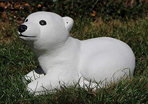 Garten Gartenfigur Kleiner Eisbär Bär Tierfigur aus Beton Höhe 15 cm Gartendeko Eisbärfigur von JS Garten Deko