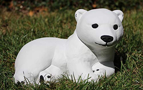 Gartenfigur Kleiner Eisbär seitlich liegend H 16 cm Garten Figur Gartendeko Garten Deko Wildtierfigur Tier Tierfiguraus Beton von JS Garten Deko