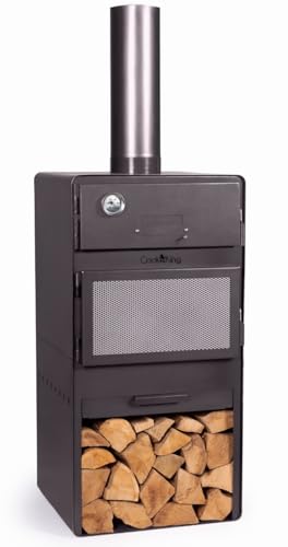 Gartenkamin Vento Pizza-Gartenofen H 150 cm zum Grillen Backen Heizen mit Backfach und Kaminregal CookKing Gartenkamin Vento Pizza-Gartenofen H 150 cm zum Grillen Backen Heizen mit Backfach und Kaminregal CookKing von JS Garten Deko