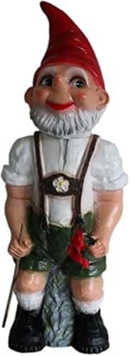 Gartenzwerg Seppel Figur Zwerg stehend in bayerischer Latzhose H 80 cm großer Deko Zwerg Gartenfigur Kunststoff von JS Garten Deko