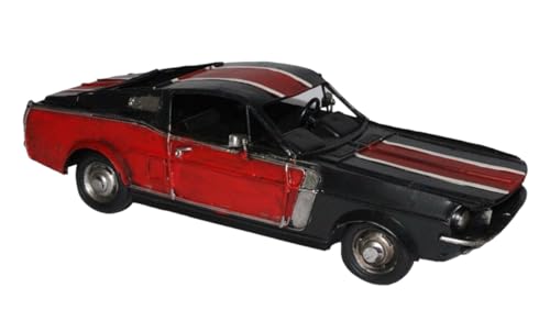 JS Garten Deko Blechauto Nostalgie Muscle Car in rot und schwarz Oldtimer Auto Modellauto L 32 cm aus Blech JS Garten Deko Blechauto Nostalgie Muscle Car in rot und schwarz Oldtimer Auto Modellauto L 32 cm aus Blech von JS Garten Deko