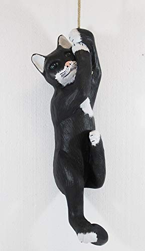 JS Garten Deko Dekorationsfigur Katze am Seil hängend H 48 cm (ohne Seil) Tierfigur aus Kunstharz von JS Garten Deko