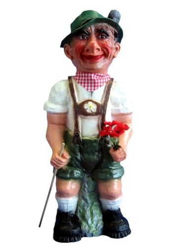 JS Garten Deko Gartenfigur Seppel Alois stehend großer Bayer Figur in Latzhose H 80 cm Dekofigur aus Kunststoff von JS Garten Deko