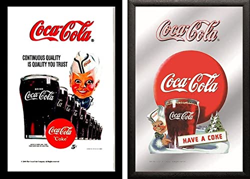 JS Garten Deko Set: 2 Spiegelbilder Coca-Cola Retro Vintage Have a Coke Cola Glas 20x30 cm Wandbilder Hinterglasdruck mit Rahmen JS Garten Deko Set: 2 Spiegelbilder Coca-Cola Retro Vintage Have a Coke Cola Glas 20x30 cm Wandbilder Hinterglasdruck mit Rahmen von JS Garten Deko