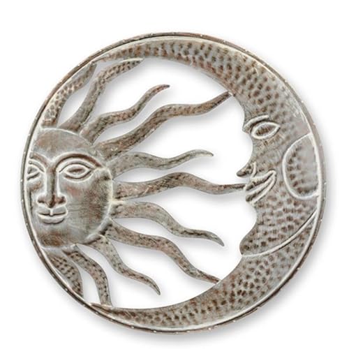 JS Garten Deko Wanddekoration Metall Sonne und Mond Durchmesser 54 cm Wanddeko Metallbild Wandbild Wandkunst von JS Garten Deko