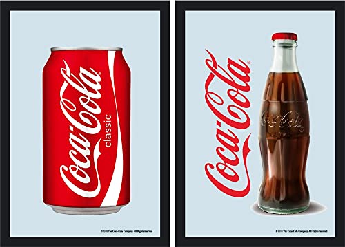 Set: 2 Spiegelbilder Coca Cola Retro Dose & Flasche 20x30 cm Bar Deko Wandbilder Hinterglasdruck mit Rahmen Set: 2 Spiegelbilder Coca Cola Retro Dose & Flasche 20x30 cm Bar Deko Wandbilder Hinterglasdruck mit Rahmen von JS Garten Deko