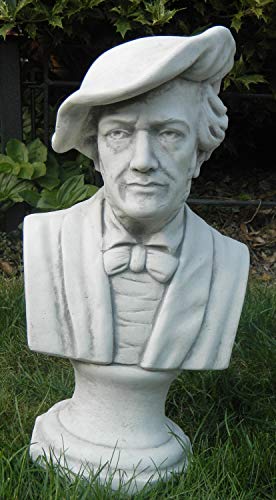 JS GartenDeko e.K. Deko Büste Richard Wagner Gartenskulptur Höhe 44 cm Statue aus Beton grau patiniert von JS GartenDeko e.K.
