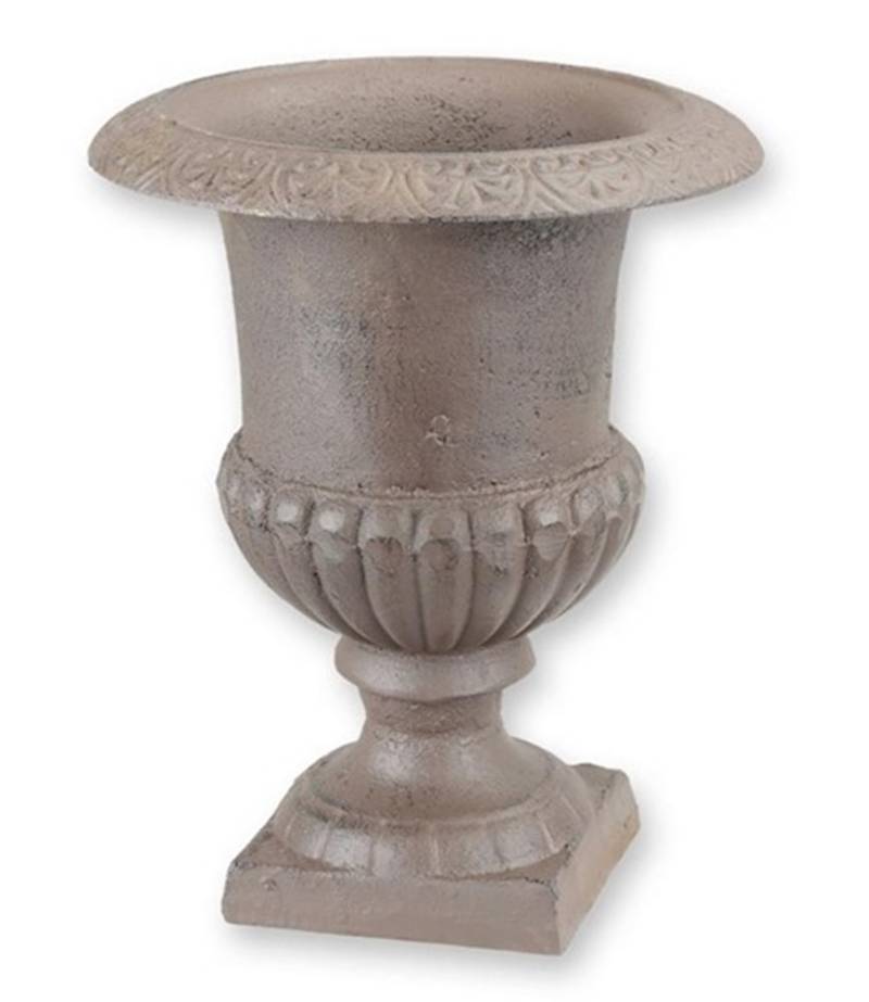 Amphore Blumentopf Braun H 30 cm aus Gusseisen - Gartendeko Deko Vase Pflanzentopf im Barockstil von JS GartenDeko