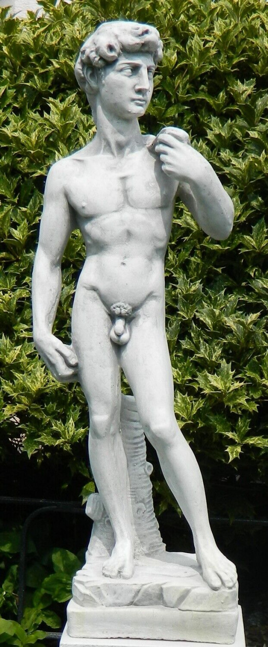 Beton Deko Figur Statue Skulptur David von Michelangelo H 58 cm Dekofigur und Gartenskulptur von JS GartenDeko