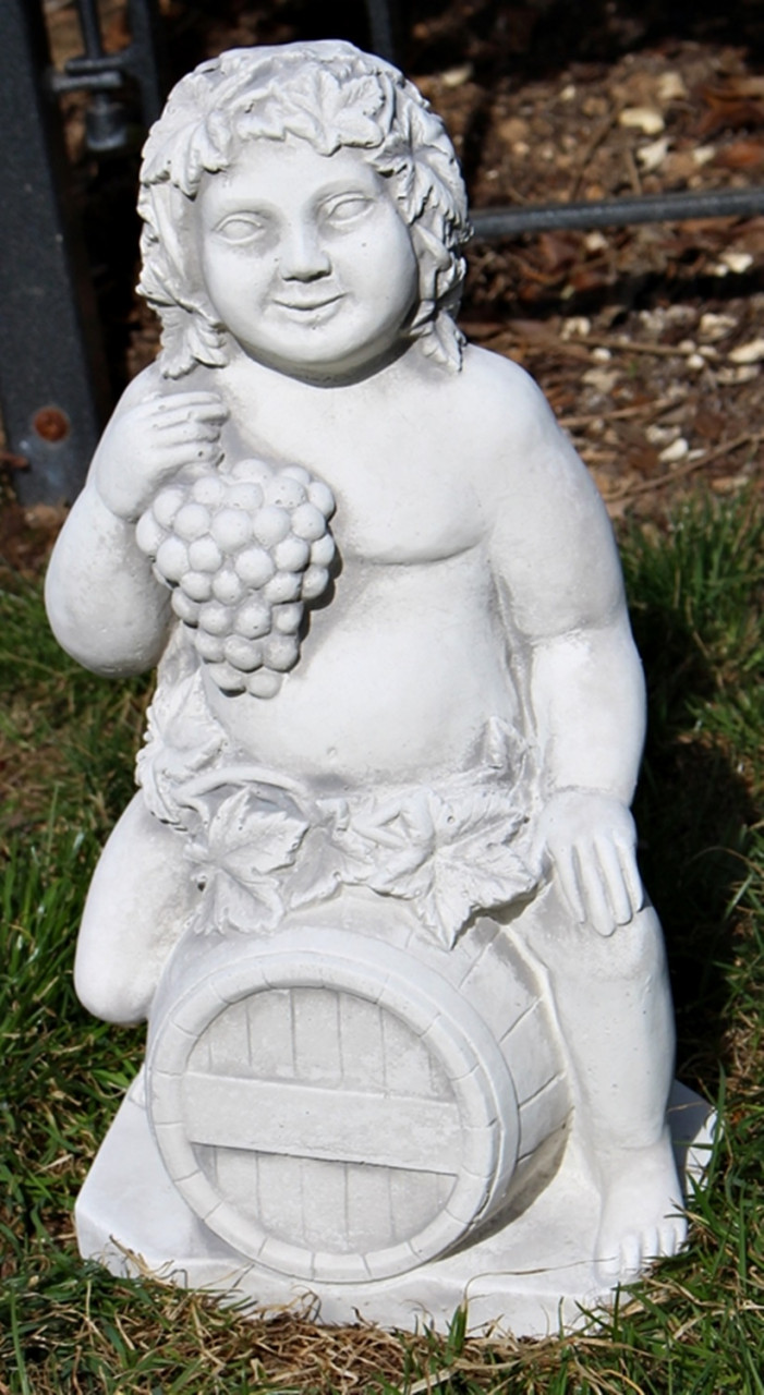 Beton Figur Bacchus Gott des Weines H 34 cm Deko Skulptur und Gartenfigur von JS GartenDeko