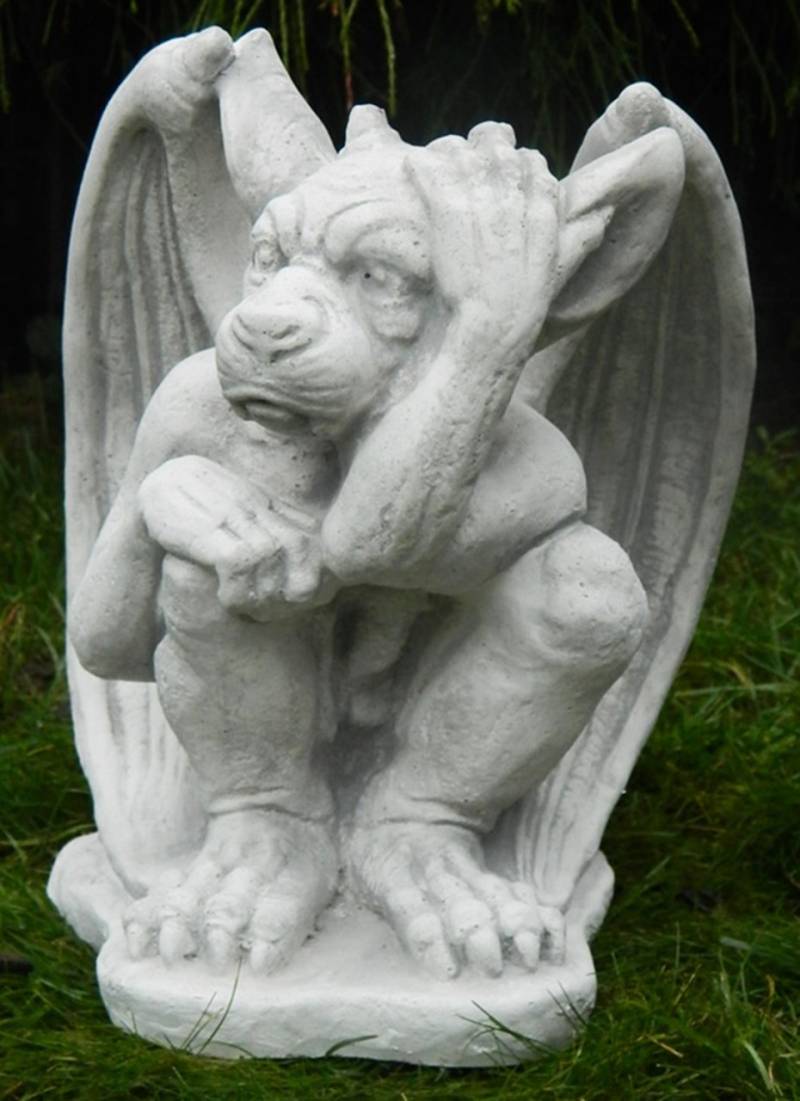 Beton Figur Drache Gargoyle Torwächter H 27 cm Dekofigur und Gartenskulptur von JS GartenDeko