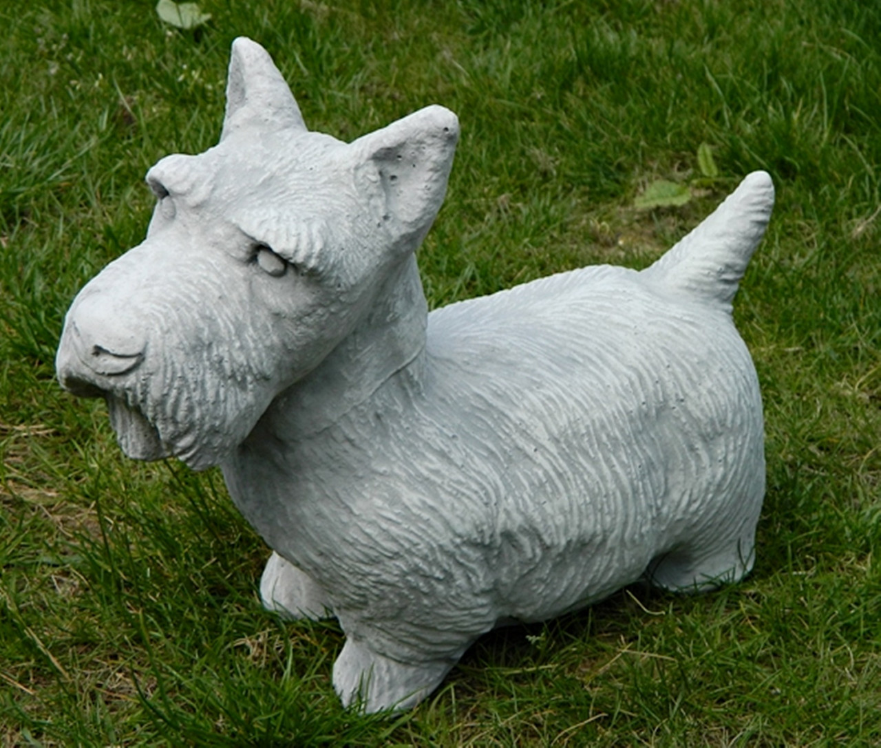 Beton Figur Hund Scottish Terrier Hundefigur H 26 cm Dekofigur und Gartenfigur von JS GartenDeko