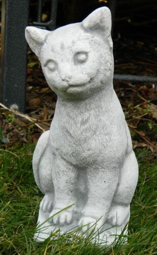 Beton Figur Katze klein sitzend Tierfigur H 24 cm Dekofigur und Gartenfigur von JS GartenDeko